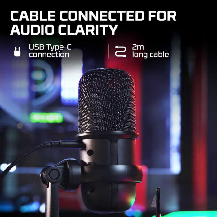 HyperX SoloCast USB Gaming Microphone | LED Status Indicator | Flexible & Adjustable Stand | 4P5P8AA - Black - Image 2