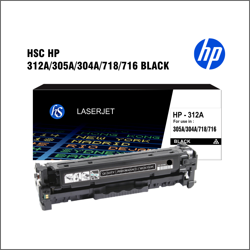 HSC HP 312A 305A 304A 718A 716 BLACK