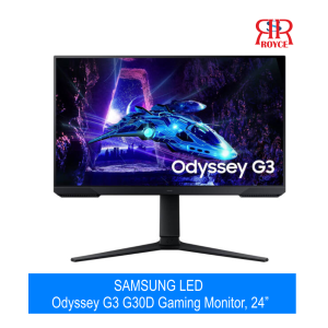 SAMSUNG Odyssey G3 G30D Gaming Monitor, 24" VA Display, FHD Resolution, 180Hz Refresh Rate, 1ms (MPRT) Response Time, AMD FreeSync Compatible, 16.7m Color Support, Black | LS24DG302EMXUE