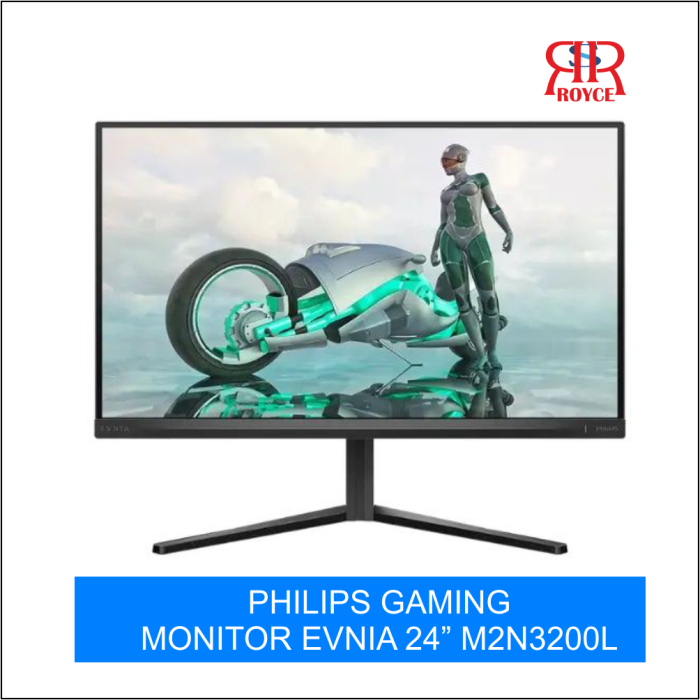 Philips Evnia 24M2N3200L Gaming Monitor, 24" IPS Display, FHD Resolution, 180Hz Refresh Rate, 0.5ms (Smart MBR) Response Time, Adaptive Sync, Mega Infinity DCR, SmartImage game, Black | 24M2N3200L